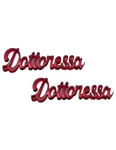 Scritte micro in plex crystal - Dottoressa - Rosso - Cf. 10 pezzi 2