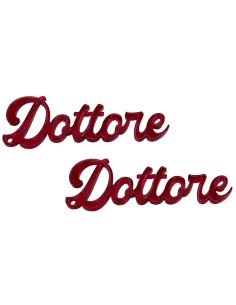 Scritte micro in plex crystal - Dottore - Rosso - Cf. 10 pezzi