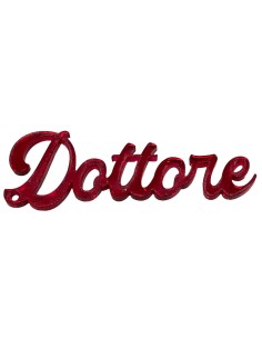 Scritte micro in plex crystal - Dottore - Rosso - Cf. 10 pezzi 2