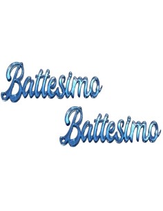 Scritte micro in plex crystal - Battesimo - Celeste - Cf. 10 pezzi