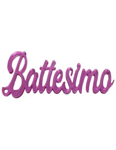 Scritte micro in plex crystal - Battesimo - Rosa - Cf. 10 pezzi 2