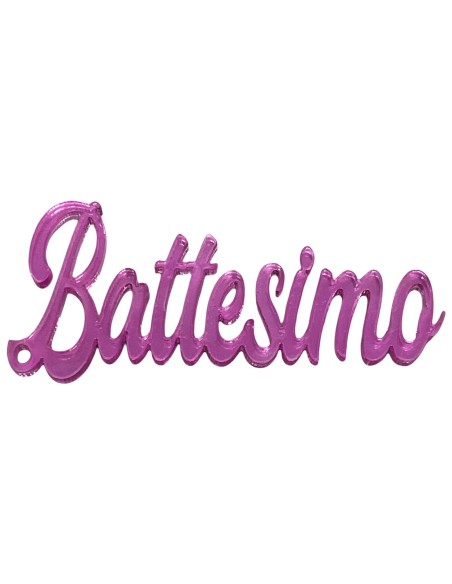 Scritte micro in plex crystal - Battesimo - Rosa - Cf. 10 pezzi