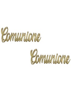 Scritte micro in plex crystal - Comunione - Oro - Cf. 10 pezzi