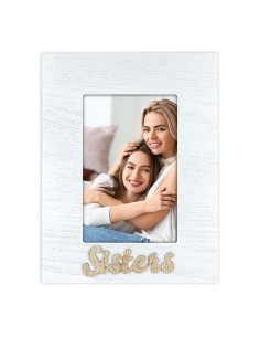 Portafoto in legno con applicazione Cm. 18,5x23 - Foto cm. 10x15 - Sisters