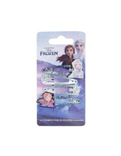 Set 4 fermacapelli clic clac con applicazione Frozen II