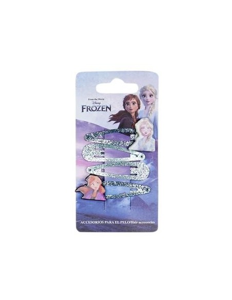 Set 4 fermacapelli clic clac con applicazione Frozen II