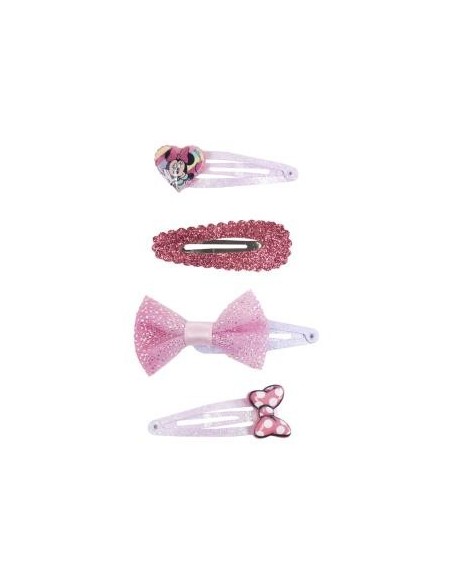 Set 4 fermacapelli clic clac con applicazione Minnie