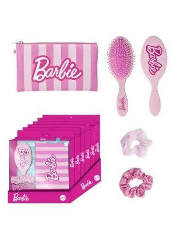 Set regalo con pochette + spazzola + fermacapelli Barbie