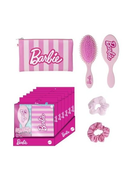 Set regalo con pochette + spazzola + fermacapelli Barbie