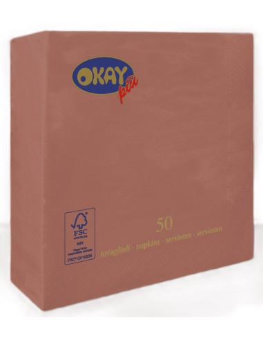 Tovaglioli ovatta 2 veli FSC Cm. 33x33 - Confezione 50 pz - Metal Rosa Gold