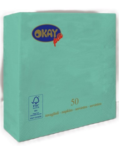 Tovaglioli ovatta 2 veli FSC-ECL Cm. 33x33 - Confezione 50 pz - Tahiti Tiffany