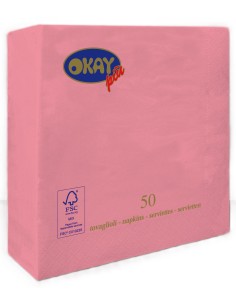 Tovaglioli ovatta 2 veli FSC-ECL Cm. 33x33 - Confezione 50 pz - Rosa Shoking