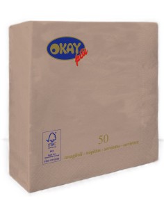 Tovaglioli ovatta 2 veli FSC-ECL Cm. 33x33 - Confezione 50 pz - Tortora