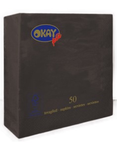 Tovaglioli ovatta 2 veli FSC-ECL Cm. 33x33 - Confezione 50 pz - Nero