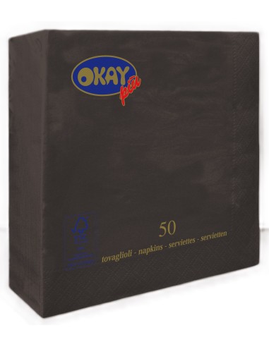 Tovaglioli ovatta 2 veli FSC-ECL Cm. 33x33 - Confezione 50 pz - Nero