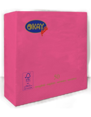 Tovaglioli ovatta 2 veli FSC-ECL Cm. 33x33 - Confezione 50 pz - Ortensia