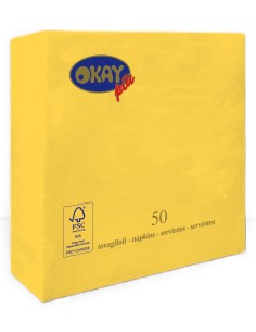 Tovaglioli ovatta 2 veli FSC-ECL Cm. 33x33 - Confezione 50 pz - Giallo limone