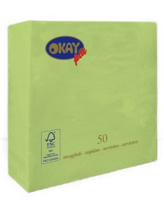 Tovaglioli ovatta 2 veli FSC-ECL Cm. 33x33 - Confezione 50 pz - Vert pommes