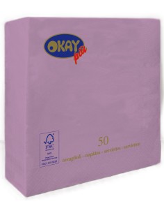 Tovaglioli ovatta 2 veli FSC-ECL Cm. 33x33 - Confezione 50 pz - Lilla