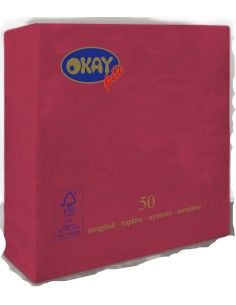 Tovaglioli ovatta 2 veli FSC-ECL Cm. 33x33 - Confezione 50 pz - Bordeaux