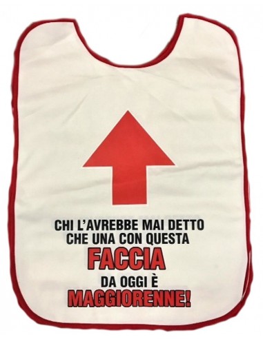 Bavaglione maxi umoristico - 18 anni...
