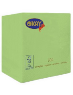 Tovaglioli ovatta 2 veli FSC-ECL Cm. 25x25 - Confezione 100 pz - Vert pommes