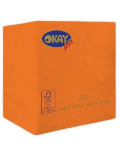 Tovaglioli ovatta 2 veli FSC-ECL Cm. 25x25 - Confezione 100 pz - Mandarino