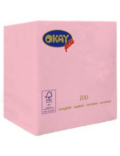 Tovaglioli ovatta 2 veli FSC-ECL Cm. 25x25 - Confezione 100 pz - Rosa pastello
