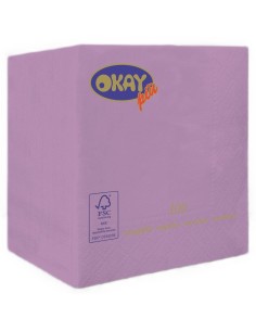 Tovaglioli ovatta 2 veli FSC-ECL Cm. 25x25 - Confezione 100 pz - Lilla