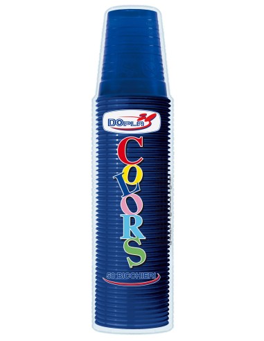Bicchieri 200 ML plastica Color - Cf. 50 pezzi - Blu