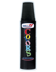 Bicchieri 200 ML plastica Color - Cf. 50 pezzi - Nero