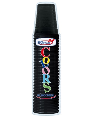 Bicchieri 200 ML plastica Color - Cf. 50 pezzi - Nero