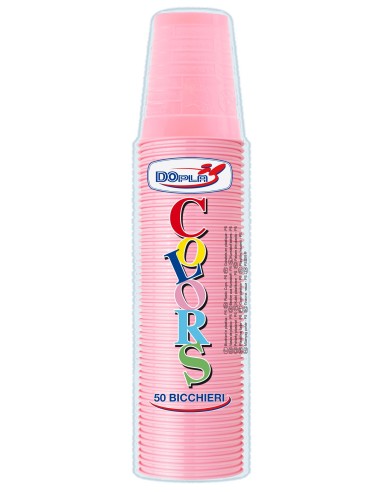 Bicchieri 200 ML plastica Color - Cf. 50 pezzi - Rosa
