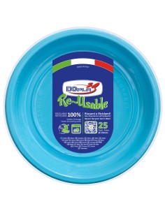 Piatti frutta plastica riutilizzabile Color D170 - Cf. 25 pezzi - Turchese