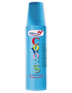 Bicchieri 200 ML plastica Color - Cf. 50 pezzi - Turchese