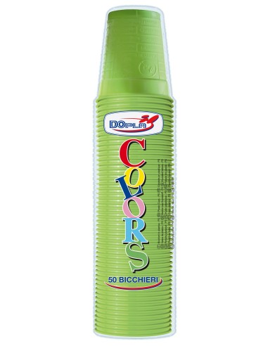 Bicchieri 200 ML plastica Color - Cf. 50 pezzi - Verde