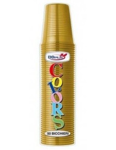 Bicchieri 200 ML plastica Color - Cf. 50 pezzi - Oro