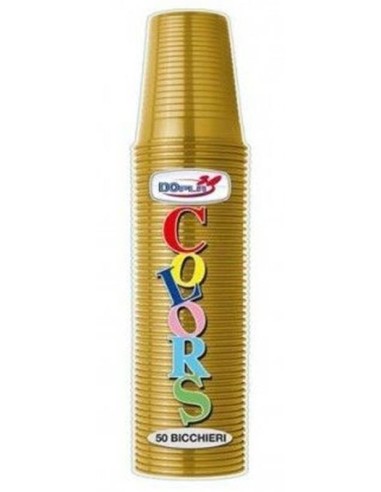 Bicchieri 200 ML plastica Color - Cf. 50 pezzi - Oro