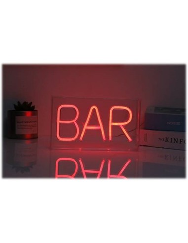 Lampada insegna led neon in cornice plex Cm. 23x4x13 - Bar