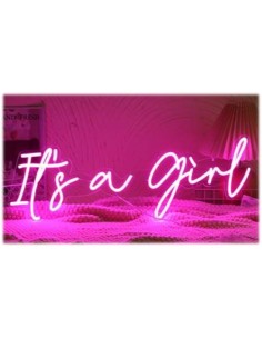 Scritta neon light It's a Girl rosa Cm. 69x21