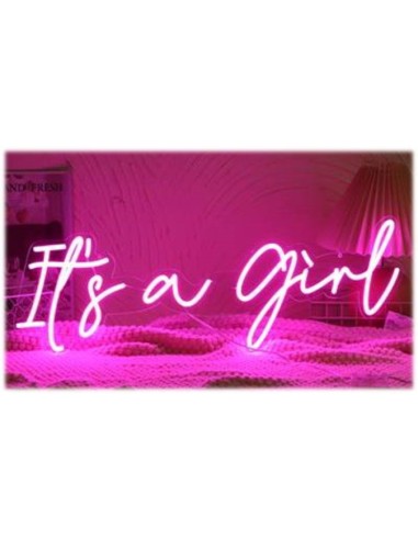 Scritta neon light It's a Girl rosa Cm. 69x21
