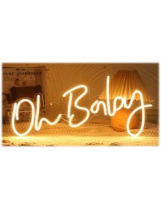 Scritta neon light Oh Baby bianca Cm. 60x29