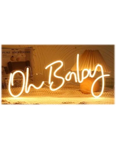 Scritta neon light Oh Baby bianca Cm. 60x29
