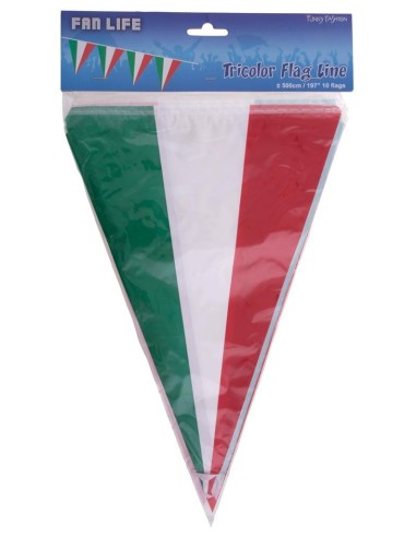 Festone bandierine in pvc Mt. 5 tricolore Italia