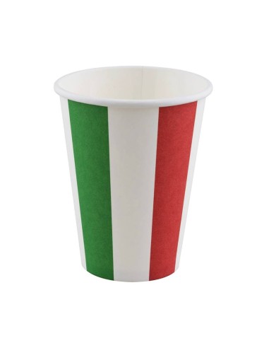 Bicchieri carta tricolore Italia - Cf. 8 pezzi