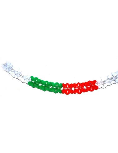 Festone ghirlanda in carta tricolore Italia Cm. 480x6x8