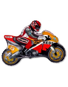 Palloncino mylar supershape Moto racing arancione cm. 84x66