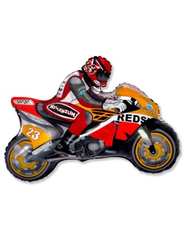 Palloncino mylar supershape Moto racing arancione cm. 84x66