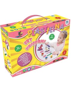 Set unicorno plastilina con 6 vasetti e strumenti