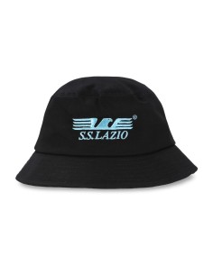 Cappello pescatore nero con logo ricamato SS Lazio